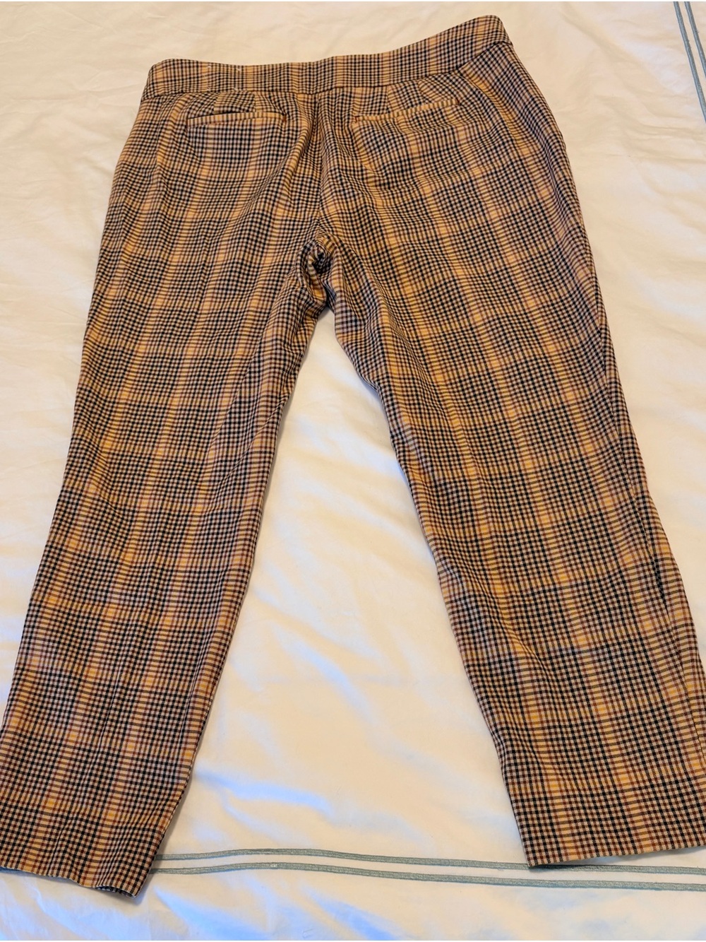 Talbots Women's Plaid Ankle Pants in Brown and Black 10P waist 16.5”